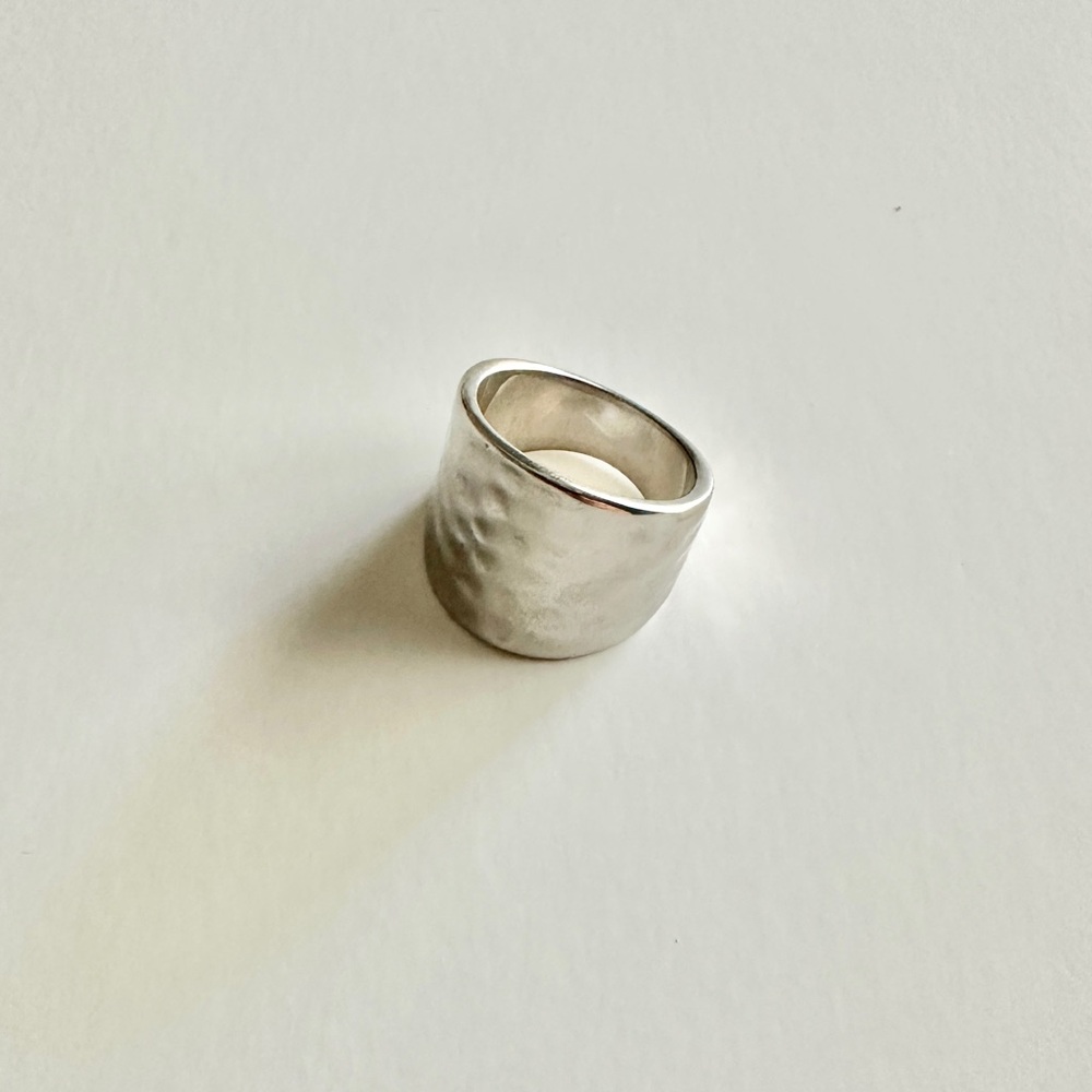 Silver-tone Hammered Ring